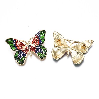Schmetterling Emaille Pin mit Strass(JEWB-N007-094)-2