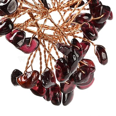 Natural Garnet Chips Money Tree Decorations(DJEW-C016-01L)-2