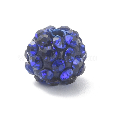 Round Polymer Clay+Glass Rhinestone Beads