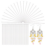 500Pcs 304 Stainless Steel Flat Head Pins, Stainless Steel Color, 60x0.6~0.65mm, Head: 1.3~1.5mm(STAS-UN0061-67)