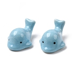 Dolphin Porcelain Display Decorations, for Home Office Desk Decoration, Light Sky Blue, 48x35x23mm(DJEW-G048-02A-02)