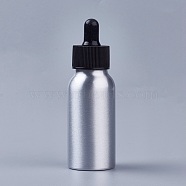 50ml Aluminium Empty Teardrop Bottles, with PP Plastic Screw Lid, for Essential Oils Aromatherapy Lab Chemicals, Black, 10.8x3.5cm, Capacity: 50ml(1.69 fl. oz)(MRMJ-WH0033-01B)