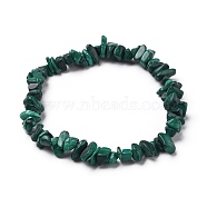 Natural Malachite Chip Beads Stretch Bracelets, Inner Diameter: 2 inch(5.2cm), Beads: 4.5~10mm(BJEW-JB05765-04)