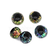 Plastic Beads, Flat Round, with Synthetic Opal, Mixed Color, 6.5~7x4.5mm, Hole: 2.8mm(FIND-I041-02C)