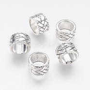 Tibetan Style Alloy Beads, Large Hole Beads, Column, Antique Silver, 13x8mm, Hole: 10mm(PALLOY-J707-13AS)