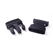 Plastic Adjustable Quick Side Release Buckles, for Luggage Straps Backpack Repairing, Rectangle, Black, 67.5x46x15.4mm, Fit For 38.1mm wide Strap(KY-WH0020-20D)