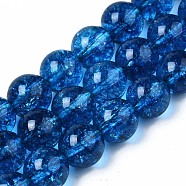 Natural Quartz Beads Strands, Round, Dyed, Marine Blue, 8mm, Hole: 1mm, about 46~47pcs/strand, 14.57~14.96inch(37~38cm)(X-G-S299-151B)
