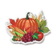 Thanksgiving Day Themed Opaque Printed Acrylic Pendants, Pumpkin, 27x35.5x2mm, Hole: 2mm(SACR-L004-02C)