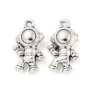 Tibetan Style Alloy Pendants, Spaceman Charms, Nickel, Antique Silver, 19x11x5mm, Hole: 1.6mm(TIBE-Q098-05AS)