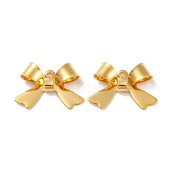 Brass Pendants, Lead Free & Cadmium Free, Bowknot, Real 24K Gold Plated, 11x16x4mm, Hole: 1mm(KK-U024-06G)