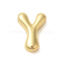 Rack Plating Brass Pendants, Cadmium Free & Lead Free, Long-Lasting Plated, Real 18K Gold Plated, Letter Y, 18x13x5mm, Hole: 1.8x2.5mm(KK-C067-10G-Y)