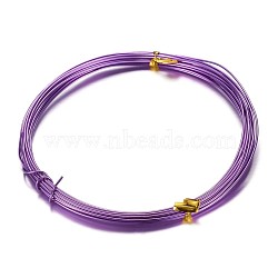 Round Aluminum Wire, Bendable Metal Craft Wire, for DIY Arts and Craft Projects, Purple, 15 Gauge, 1.5mm, 5m/roll(16.4 Feet/roll)(AW-D009-1.5mm-5m-11)