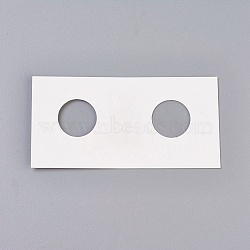 Cardboard Staple Type Coin Mylar Flip Holder Cover Case, White, Hole: 20.5mm, 100x50x1.5mm(AJEW-WH0052-06A)