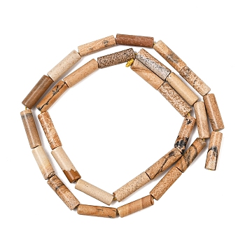 1 Strand Natural Picture Jasper Column Beads Strands, 13~14x4~5mm, Hole: 1mm, about 29pcs/strand, 15.7 inch