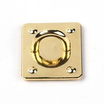 Alloy Hook Hanger, with Iron Hook, Self Adhesive Sticker, Square, Light Gold, 21.5x27.5x11.5mm, Hole: 7x8.5mm