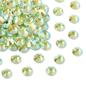 Preciosa&reg MAXIMA Crystal No Hotfix Flatback Stones, Czech Crystal, Dura Foiling, Round(438 11 615 Chaton Rose), 50540 200 Limecicle AB, SS16(3.8~4mm)