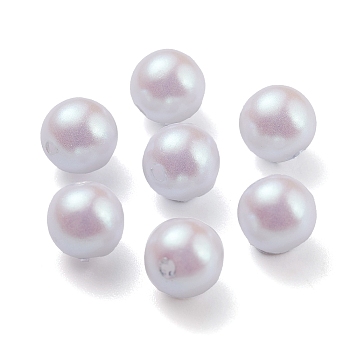 POM Plastic Beads, Imitation Pearl, Center Drilled, Round, Light Steel Blue, 5.5~6mm, Hole: 1mm