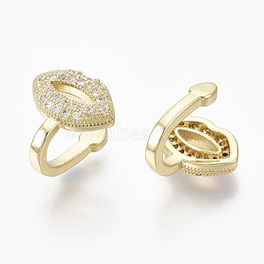 Brass Cubic Zirconia Cuff Earrings(EJEW-R114-013G-NF)-2
