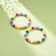 Natural & Synthetic Mixed Gemstone Round Beaded Stretch Bracelet for Women(BJEW-JB08371)-2