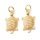 Brass Micro Pave Clear Cubic Zirconia Pendants(ZIRC-P094-14G-RS)-2