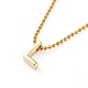 Golden Plated Brass Initial Pendant Necklaces(NJEW-JN03299-01)-1