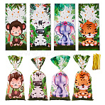 4 Styles DIY Wedding Birthday Party Sweet Candy Cookie Cone Storage, Gift Bags, Animals, 27.6x12.5x0.001cm(ABAG-TAC0013-04A)