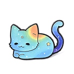 Enamel Pins, Alloy Lapel Pin Backs for Backpack Clothes, Black, Cat Shape, 24x36mm(JEWB-B033-01EB-02)