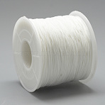 Polyester Threads, Chinese Knotting Cord, White, 0.5~0.6mm, about 131.23~142.16 yards(120~130m)/roll(OCOR-Q038-800)