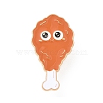 Food Enamel Pins, Alloy Lapel Pin Backs for Backpack Clothes, Golden, Chicken Leg, 38x21mm(JEWB-F046-01A-G)