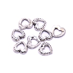 Alloy Cabochons, Nail Art Decoration Accessories for Women, Heart, Antique Silver, 6x6.5x1mm(MRMJ-WH0071-03-AS)