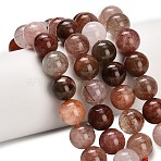Natural Red Rutilated Quartz Beads Strands, Round, 12mm, Hole: 1.2mm, about 33pcs/strand, 15.67''(39.8cm)(G-G300-A02-12mm)