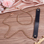 1Pc Imitation Leather Crossbody Long Purse Straps, Pressure Relieve Bag Strap, with Iron Chain & Swivel Clasp, Black, 102cm(FIND-LP0004-54B)