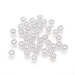 Tibetan Style Flower Spacers, Lead Free, Silver Color Plated, 4x1mm, Hole: 1mm(TIBEB-A101757-S-LF)