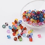 Faceted Bicone Transparent Acrylic Beads, Dyed, Mixed Color, 18mm, Hole: 2mm(X-DBB18MM)
