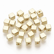 CCB Plastic Beads, Cube, Golden, 4x4x4mm, Hole: 1.4mm(X-CCB-T010-48G)