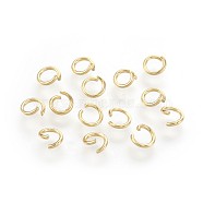 304 Stainless Steel Open Jump Rings, Real 18k Gold Plated, 5x0.8mm, 20 Gauge(STAS-P221-21B-G)
