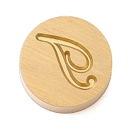 Golden Tone Brass Letter Stamps, with Black Wooden Handles, for DIY Wax Seal Stamps, Letter T, 79.5x12x12mm(KK-R005-01T)