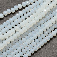 Faceted Rondelle Opal Beads Strands, 4x3mm, Hole: 1mm, about 125pcs/strand, 14.9 inch(X-EGLA-J134-4x3mm-D01)