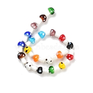 Mushroom Handmade Lampwork Beads Strands, Mixed Color, 16x12mm, Hole: 2mm, about 20pcs/strand, 13.7 inch(LAMP-R116-03)