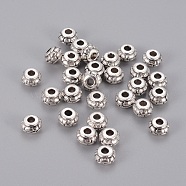 Tibetan Style Alloy Spacer Beads, Cadmium Free & Nickel Free & Lead Free, Rondelle, Antique Silver, 8x5mm, Hole: 2mm(LF1090Y-NF)
