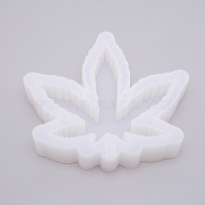 Pot Leaf ashtray Silicone Molds, Resin Casting Molds, For UV Resin, Epoxy Resin Craft Making, White, 157x175x35mm, Inner Diameter: 152x170mm(DIY-WH0177-41)