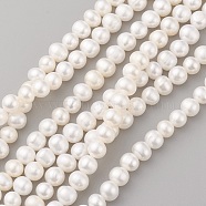 Natural Cultured Freshwater Pearl Beads Strands, Potato, Seashell Color, 7~8x6~7mm, Hole: 0.5mm, about 55pcs/strand, 14.1 inch(36cm)(PEAR-G007-28)