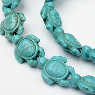 Dyed Synthetic Turquoise Bead Strands, Tortoise, Turquoise, 18x14x8mm, Hole: 1mm, about 23pcs/strand, 15.7 inch(X-G-M152-10-B)