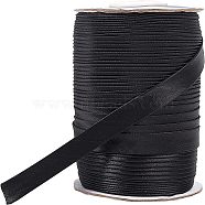 Brocade Ribbon, Flat, Black, 1/2 inch(14mm), 80m/roll(OCOR-WH0032-26C)