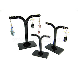 Black Pedestal Display Stand, Jewelry Display Rack, Earring Tree Stand, about 6.3~9.3cm wide, 6.3~10.5cm long. 3 Stands/Set(X-PCT039-2)