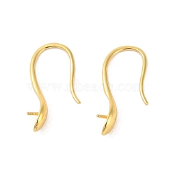 925 Sterling Silver Hoop Earrings Findings, Real 18K Gold Plated, 23mm, Pin: 0.8mm(STER-B004-14G)