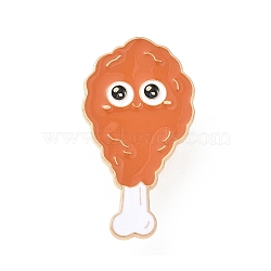 Food Enamel Pins, Alloy Lapel Pin Backs for Backpack Clothes, Golden, Chicken Leg, 38x21mm(JEWB-F046-01A-G)