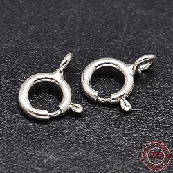 925 Sterling Silver Spring Ring Clasps, Silver, 12x10x1.8mm, Hole: 1.8mm(STER-F014-06H)