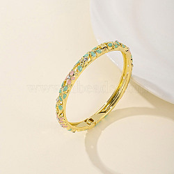 Fashionable Casual Retro Alloy Enamel Hinged Bangles for Women, Medium Aquamarine, Inner Diameter: 2 inch(5.2cm)(DG9304-4)