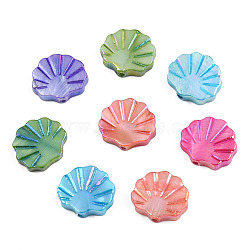 Natural Freshwater Shell Beads, Dyed, AB Color, Shell Shape, Mixed Color, 11.5x12.5x3mm, Hole: 0.9mm(SHEL-N026-224B)